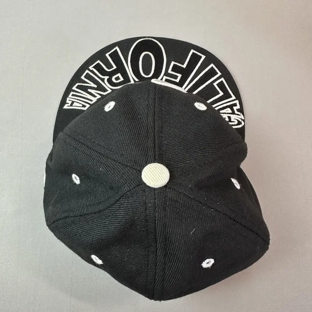 New Era California Angels Hat Cap Fitted Mens 6 7/8 Black MLB Cooperstown
